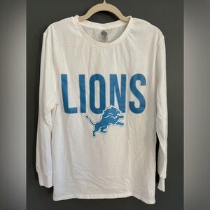 Detroit Lions White Long Sleeve Tshirt